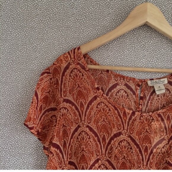 M Lucky Brand Short Sleeve Top NWT - Picture 3 of 7